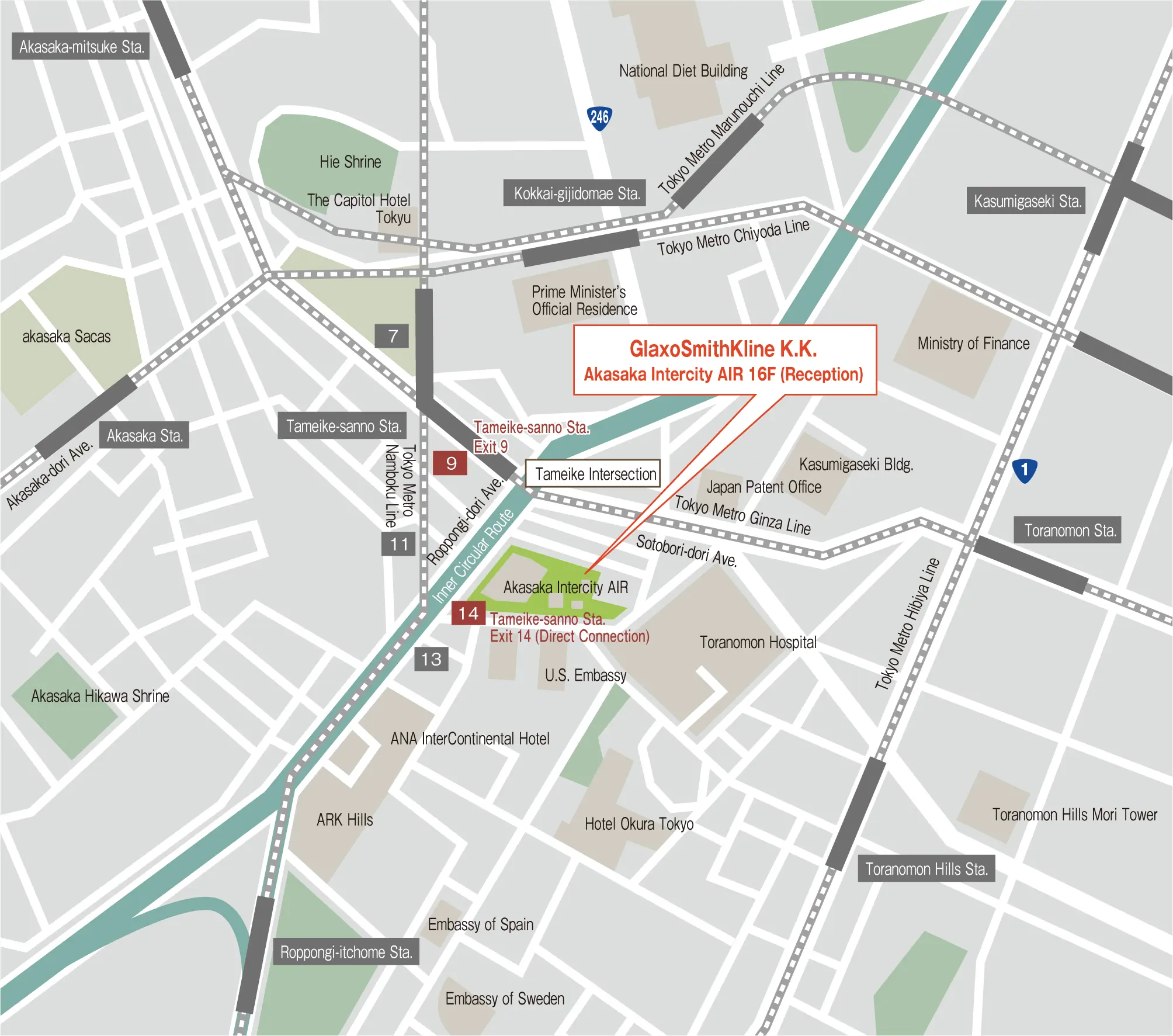 Japan Headoffice Map